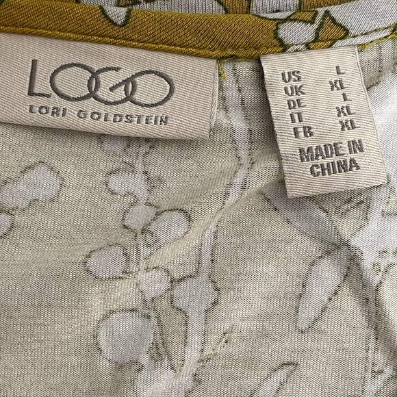 Logo by Lori Goldstein Tunic Ruffle Front Long Sleeve Sz L - Picture 2 of 8